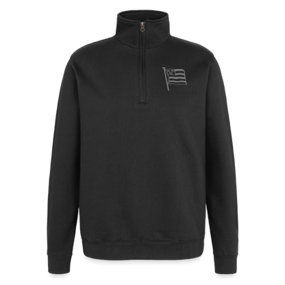 Quarter-Zip-Pullover • Fahne - Schwarz